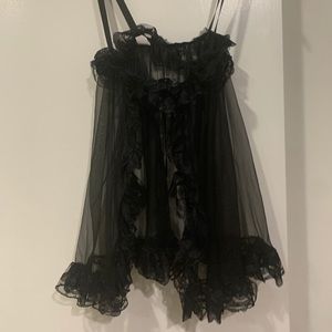 Vintage black baby doll over coat